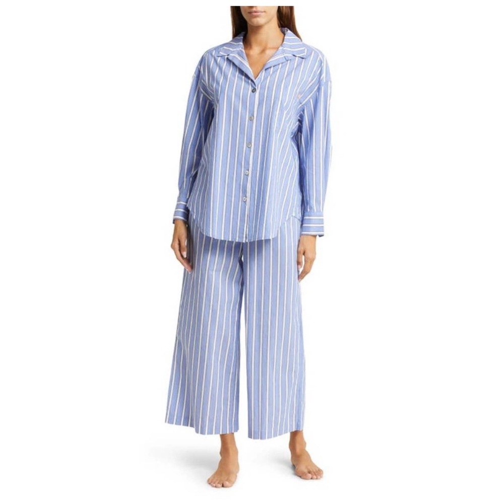 Lunya Stripe Airy Cotton Pajamas‎ Set NWT